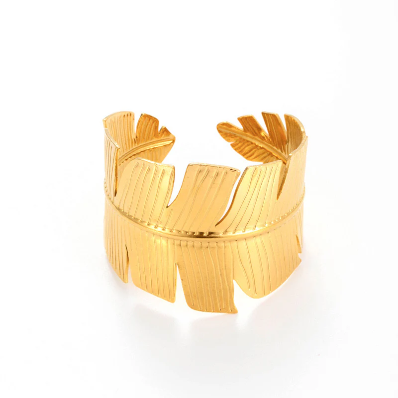 Lucid Leaf Cutout Cuff Bracelet - Image 4