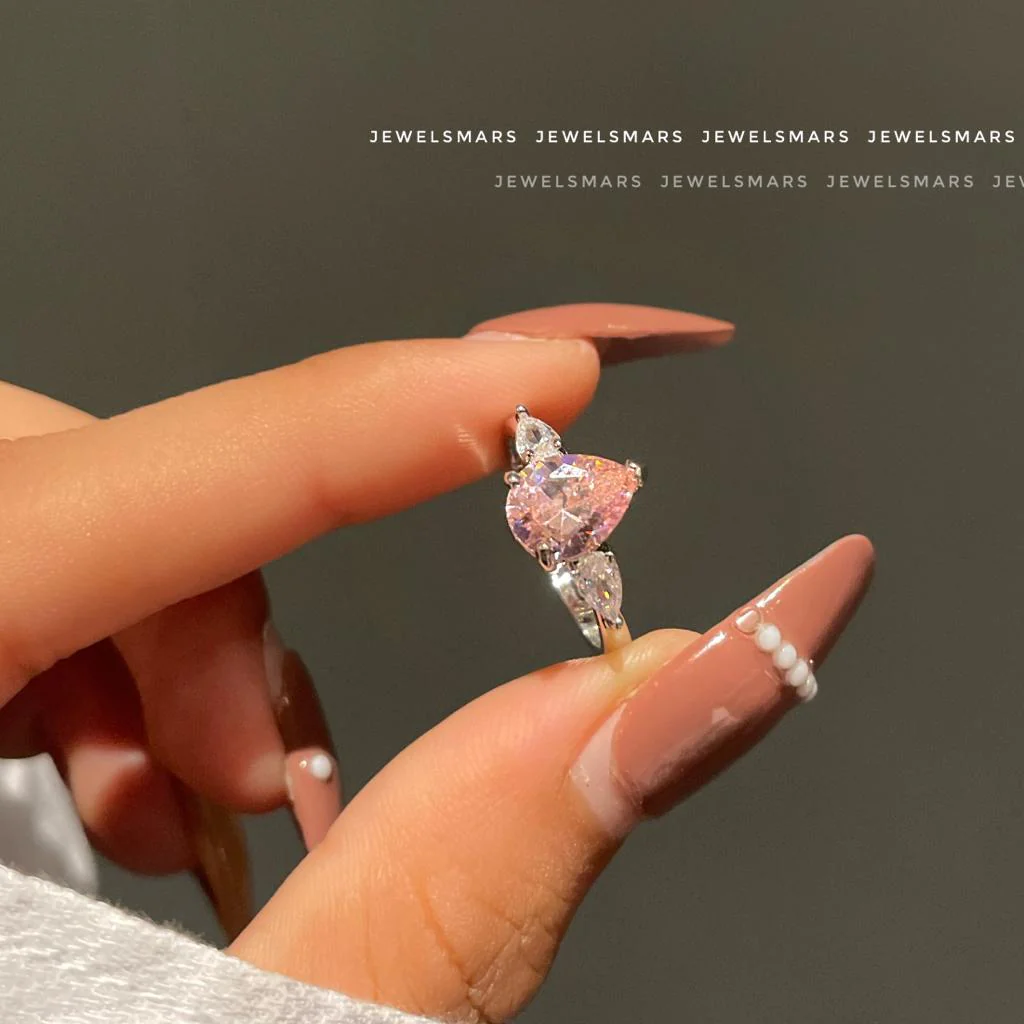 Lucy Drop Ring - pink