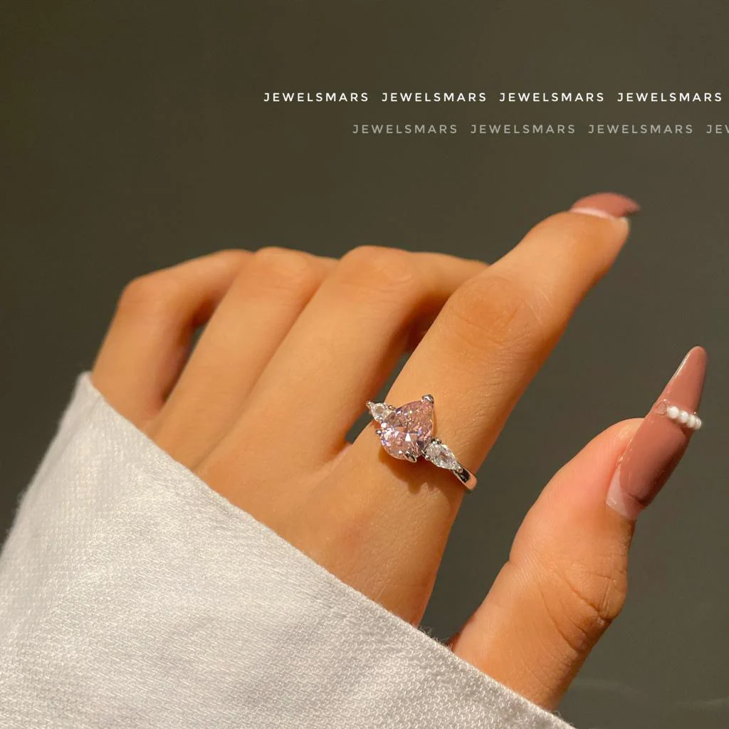 Lucy Drop Ring - pink - Image 2