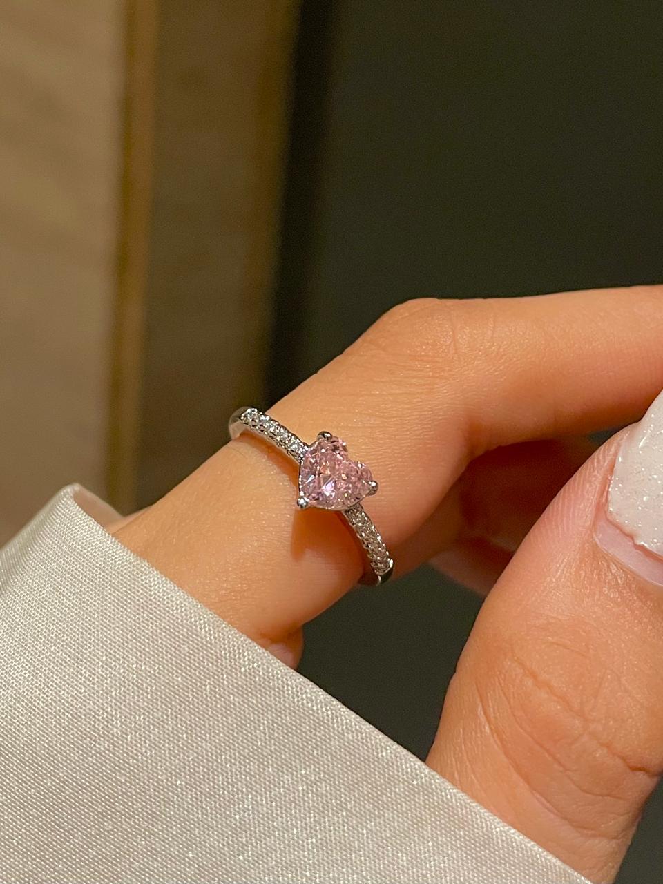 Lucy Love Heart Ring- pink - Image 3
