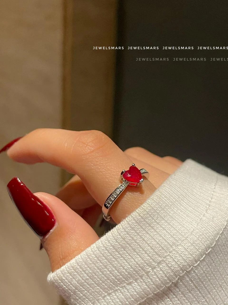 Lucy Heart Ring- red - Image 3