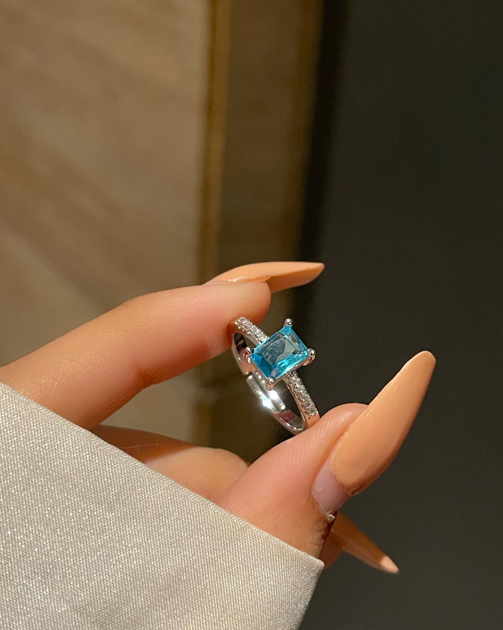 Luna Promise Ring- teal Blue