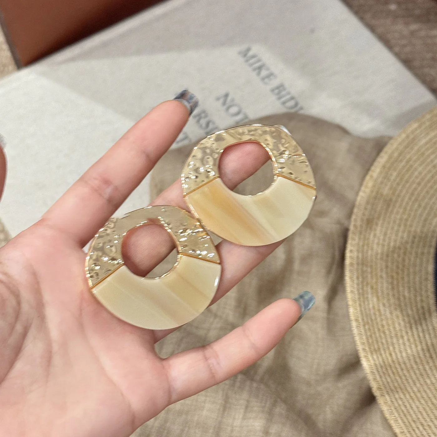 Lustrous Luxe Hammered Earrings - Image 2