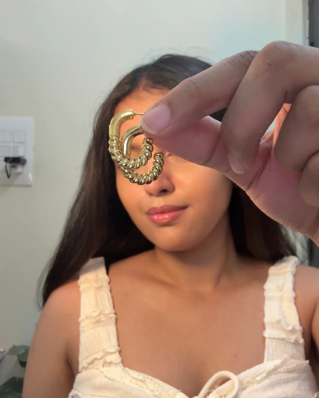 Lustrous Twist Gold Earrings - Image 2