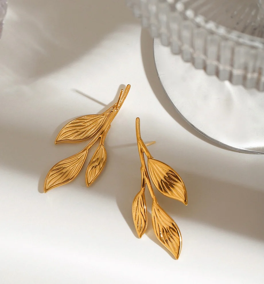 Luxe Foliage Gold Earrings