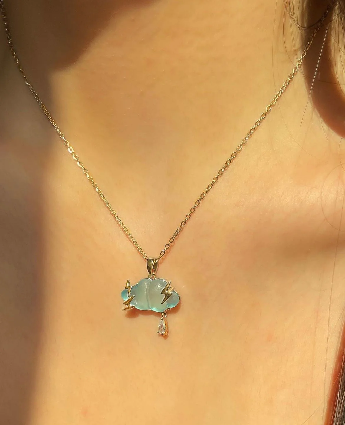 Magical Cloud Necklace- blue (stainless steel) - Image 2