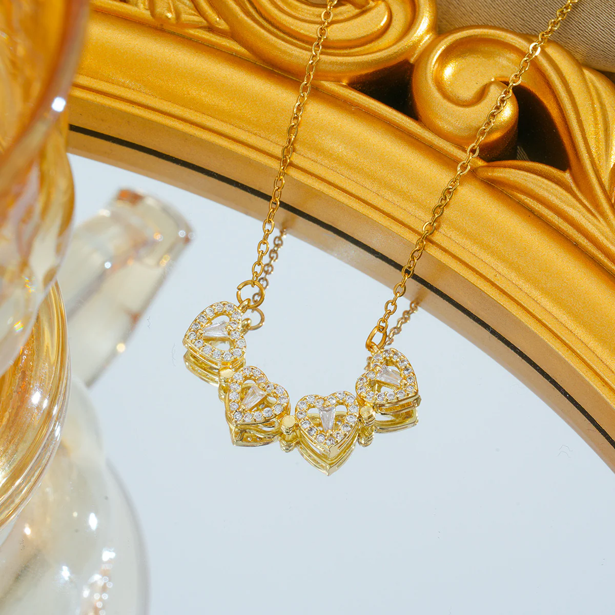 Magnetic 2 in 1 Clover Heart Necklace (stainless steel) - Image 3