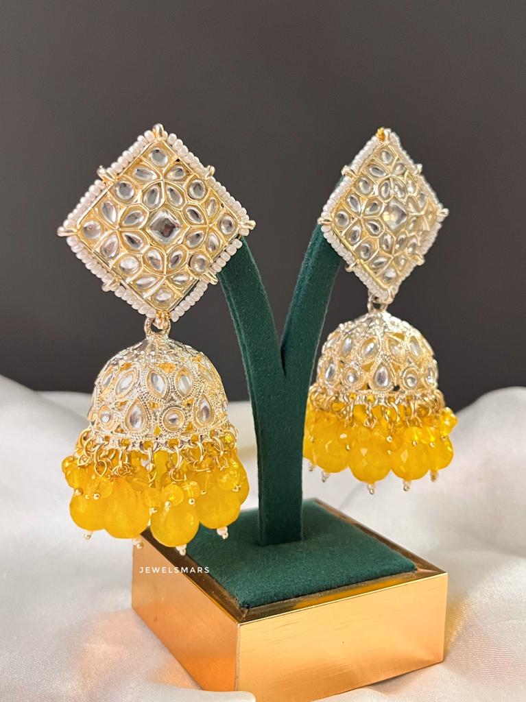 Mahima Jhumkas - yellow