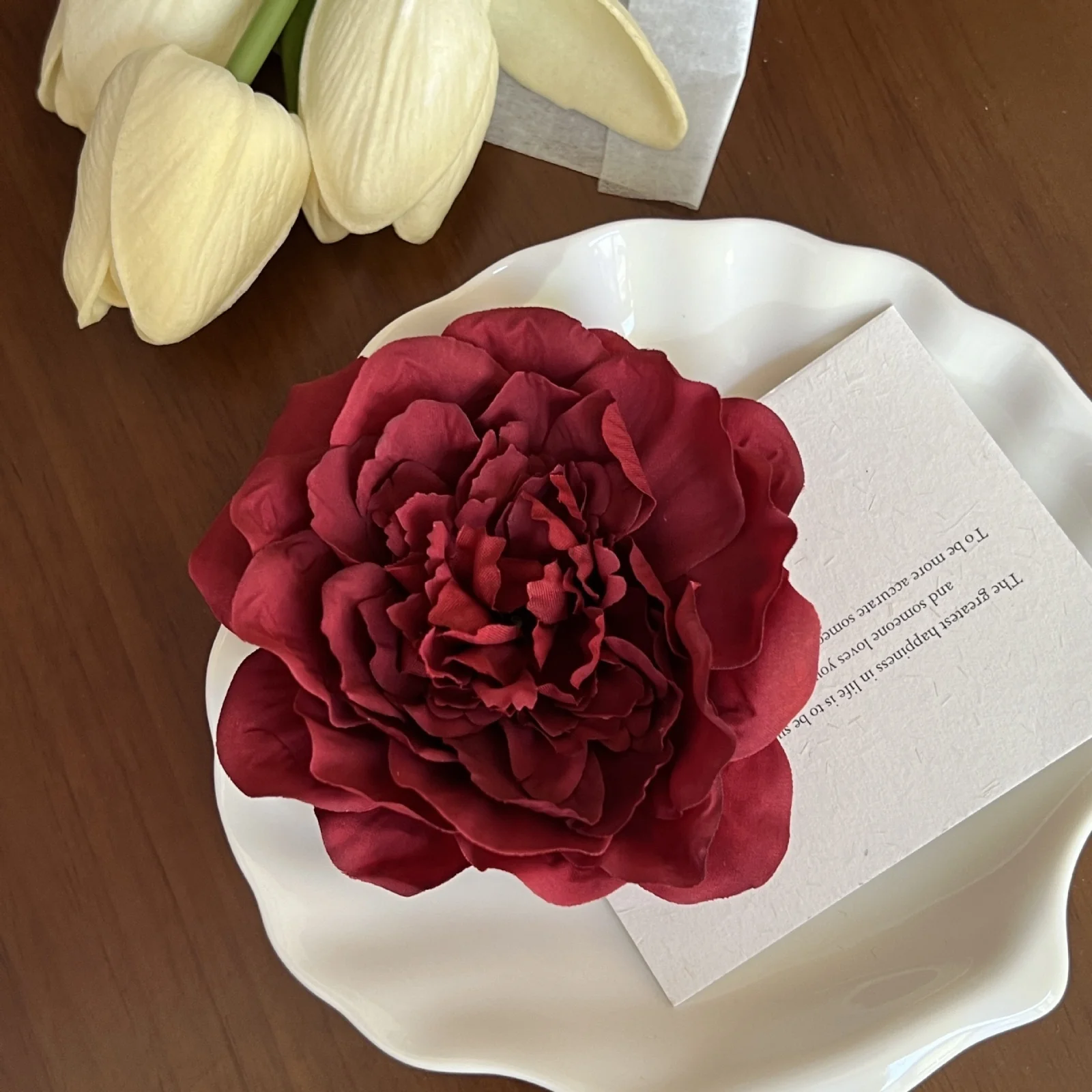 Maple Maroon Floral Hair Clip - Image 3