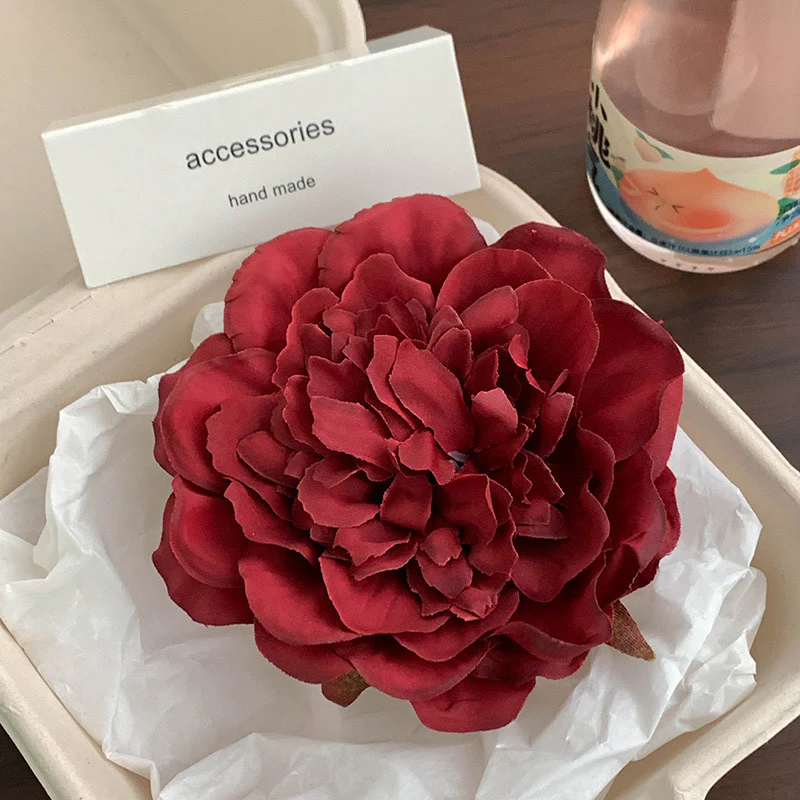Maple Maroon Floral Hair Clip - Image 4