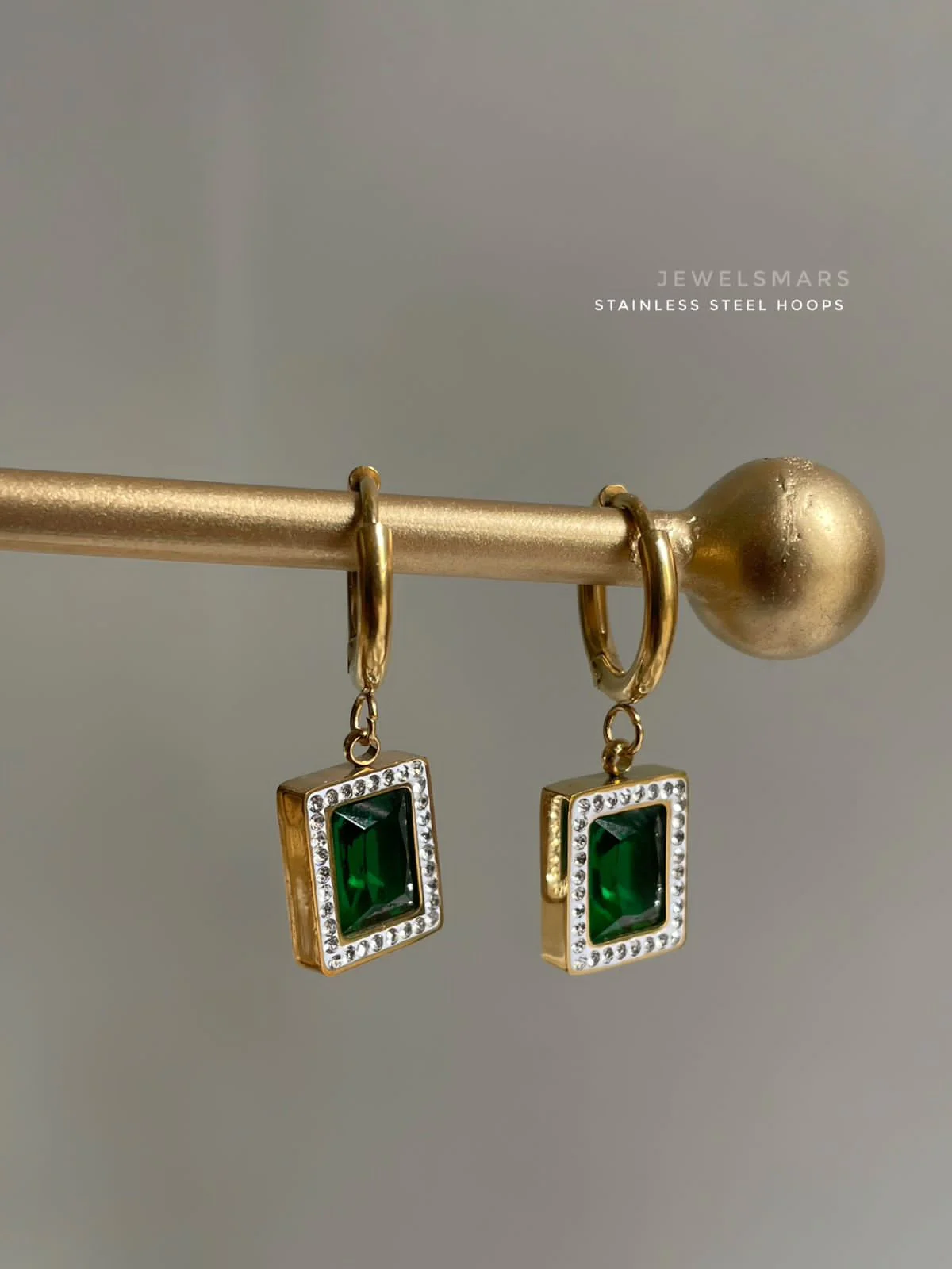 Martha Earrings - green (stainless steel) - Image 2