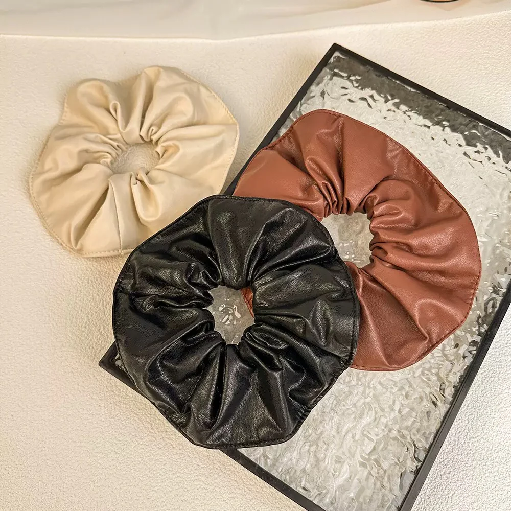 Maxine Leather Scrunchie - Image 2