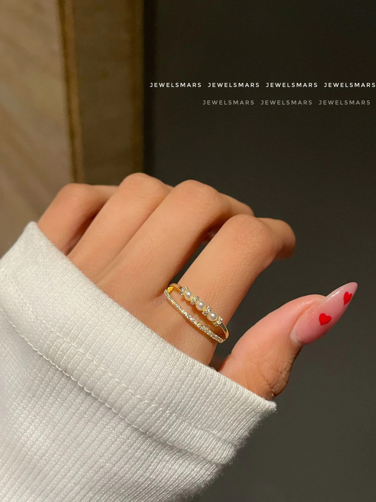 Megan Pearly Tiara Ring - Image 3