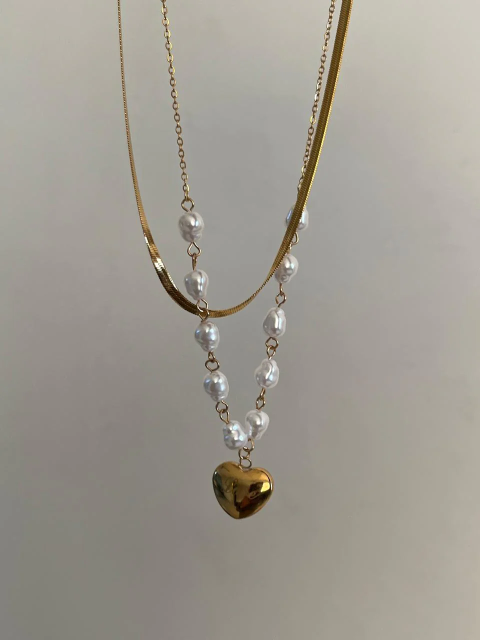 Melody Heart Pearly Layered Necklace - Image 7