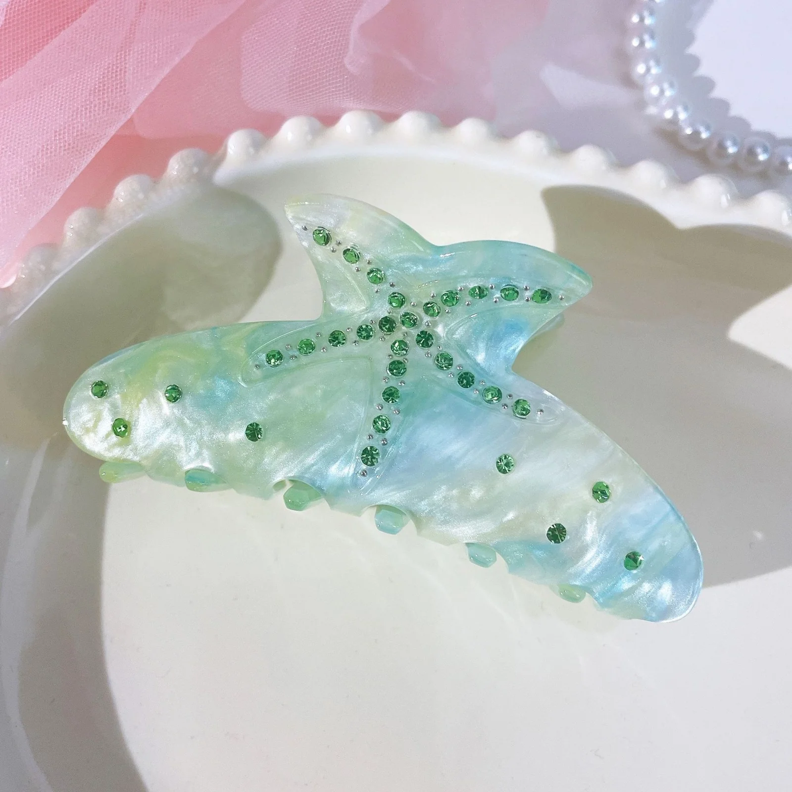 Mermaid-Dreamwave Rhinestone Claw Clip - Image 5