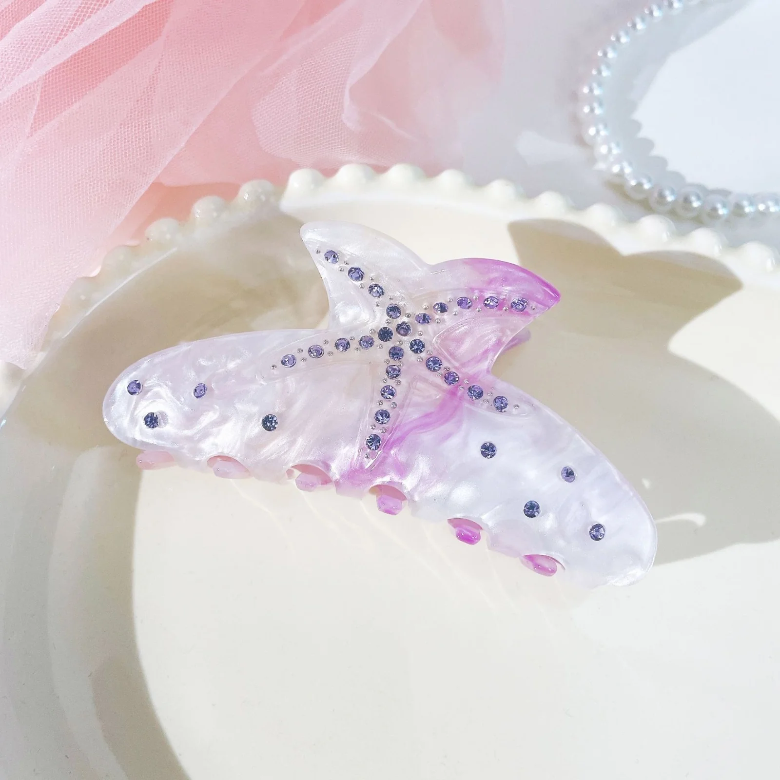 Mermaid-Dreamwave Rhinestone Claw Clip - Image 7