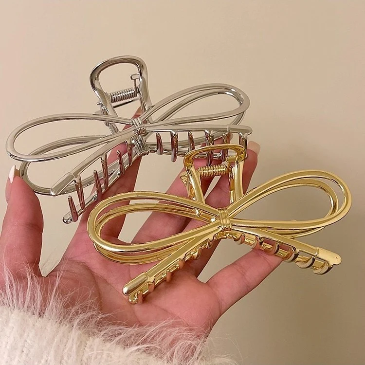 Metallurgical Coquette Bow Claw Clip