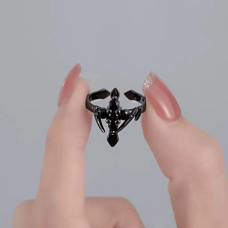 Midnight Fleur Cross Ring - Image 3