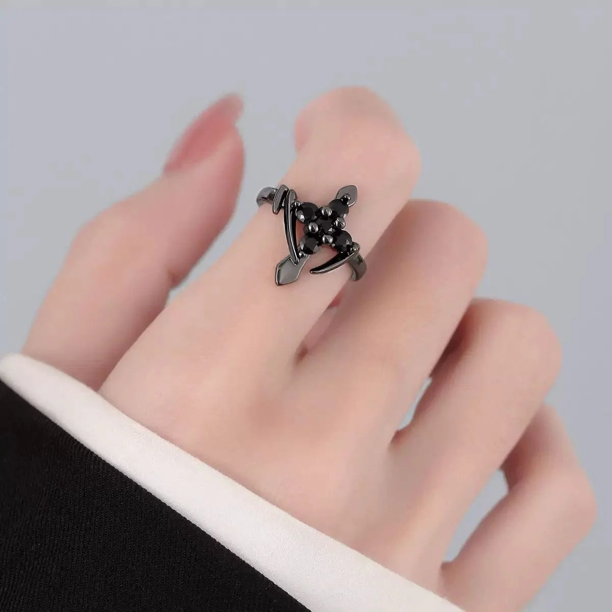 Midnight Fleur Cross Ring - Image 4