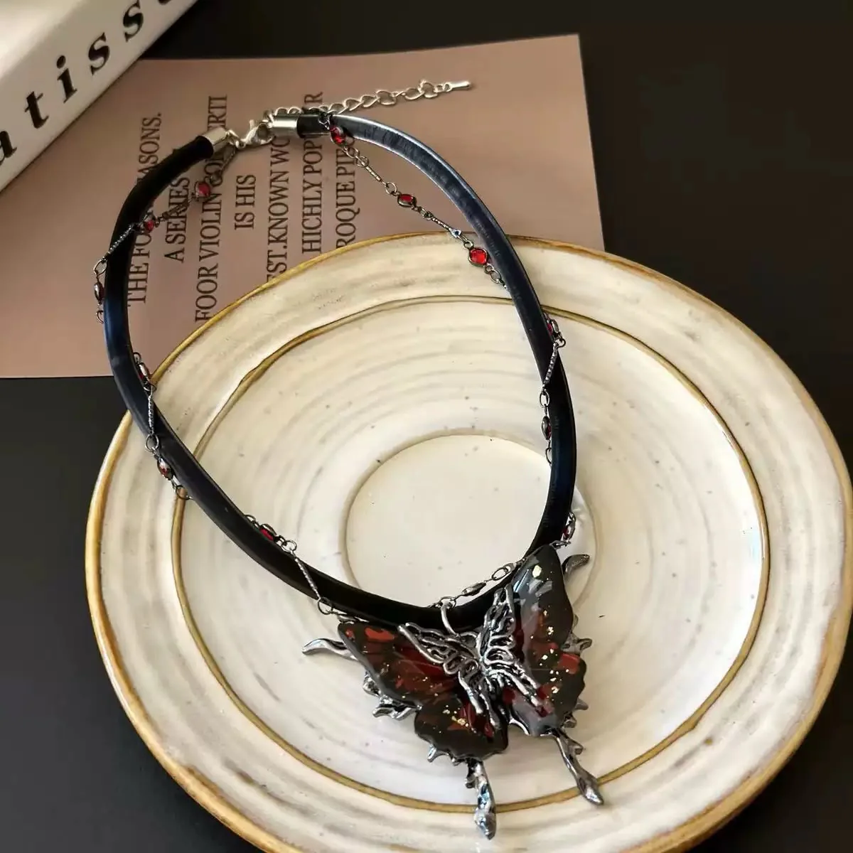 Midnight Morpho Leather necklace - Image 2