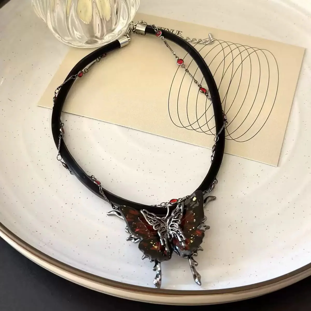 Midnight Morpho Leather necklace - Image 3
