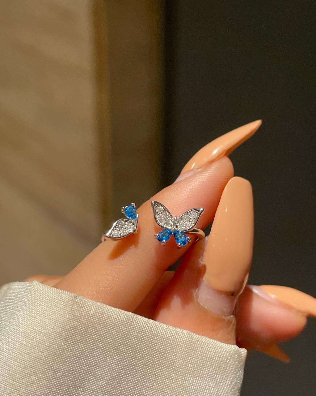 Mini Butterfly Ring- royal blue