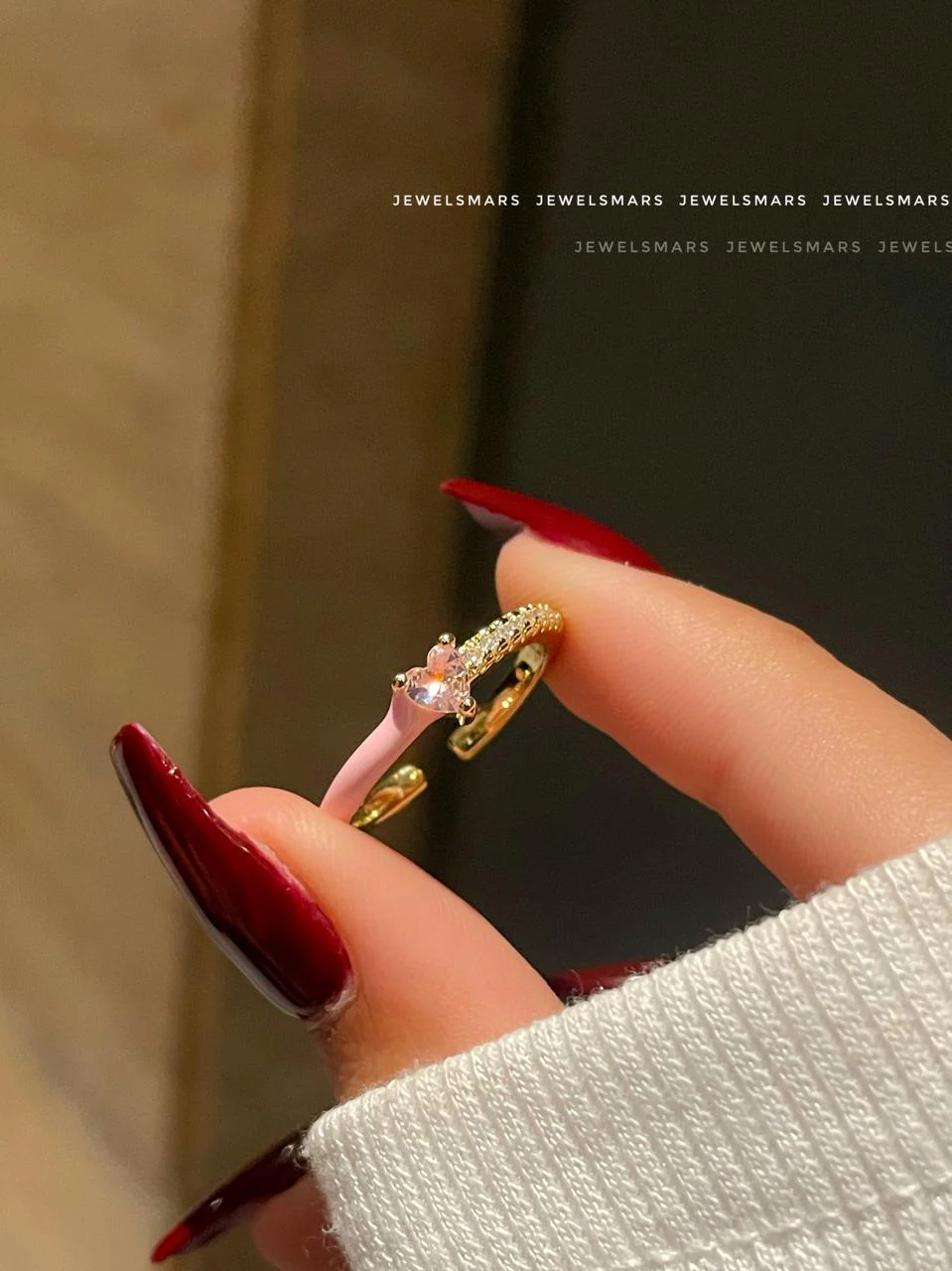 Mini Heart ring- pink - Image 2