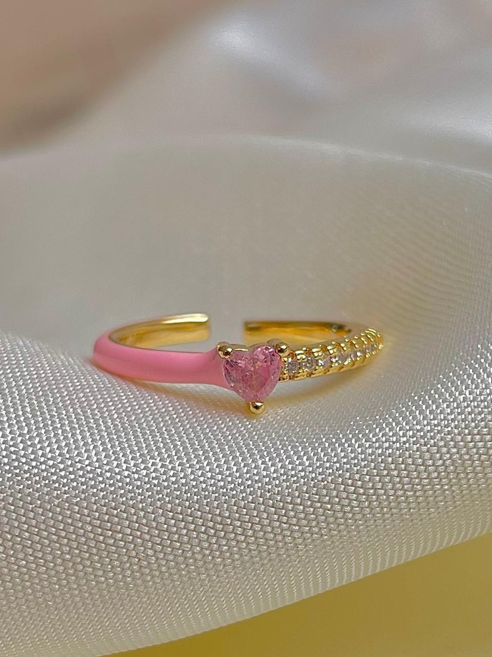 Mini Heart Ring- pink