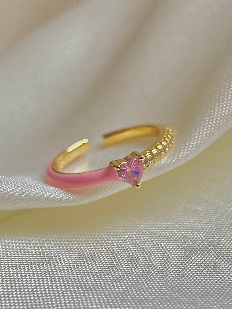 Mini Heart Ring- pink - Image 2