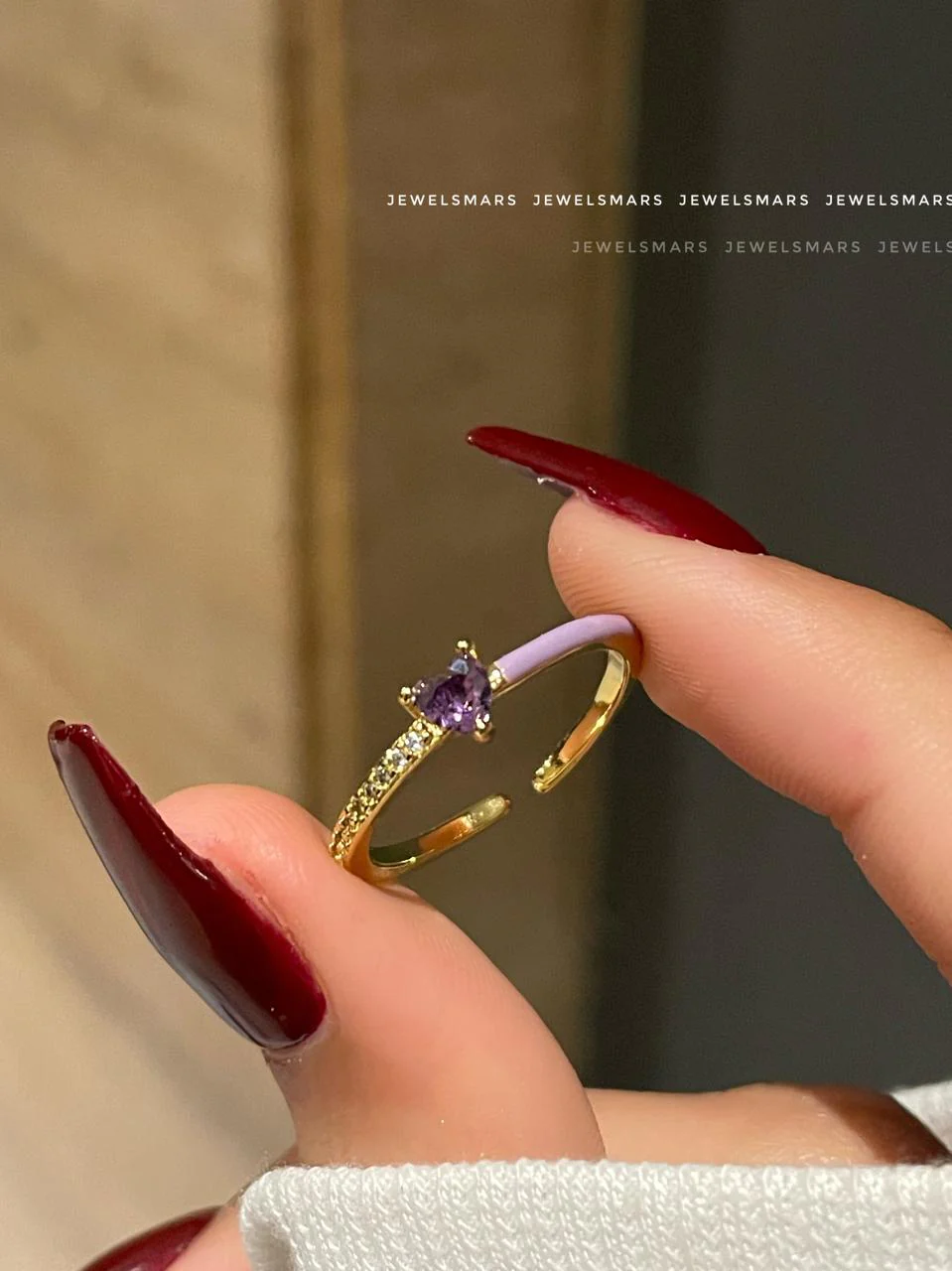 Mini Heart Ring- purple - Image 2