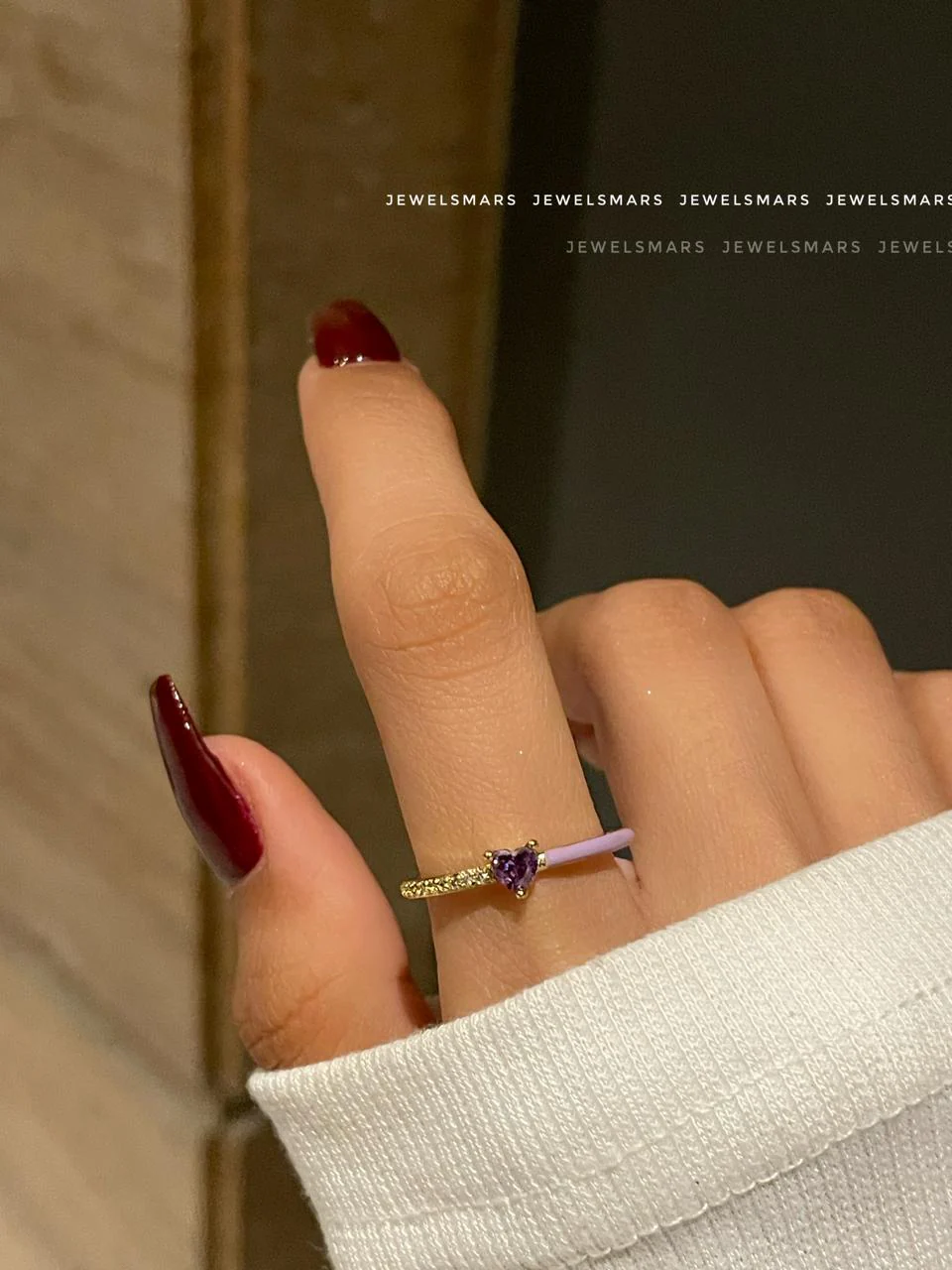 Mini Heart Ring- purple - Image 3