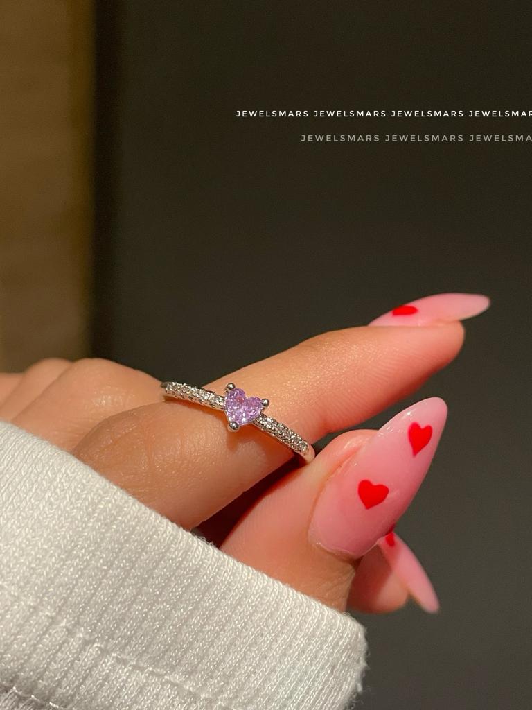 Mini Heart Ring- purple