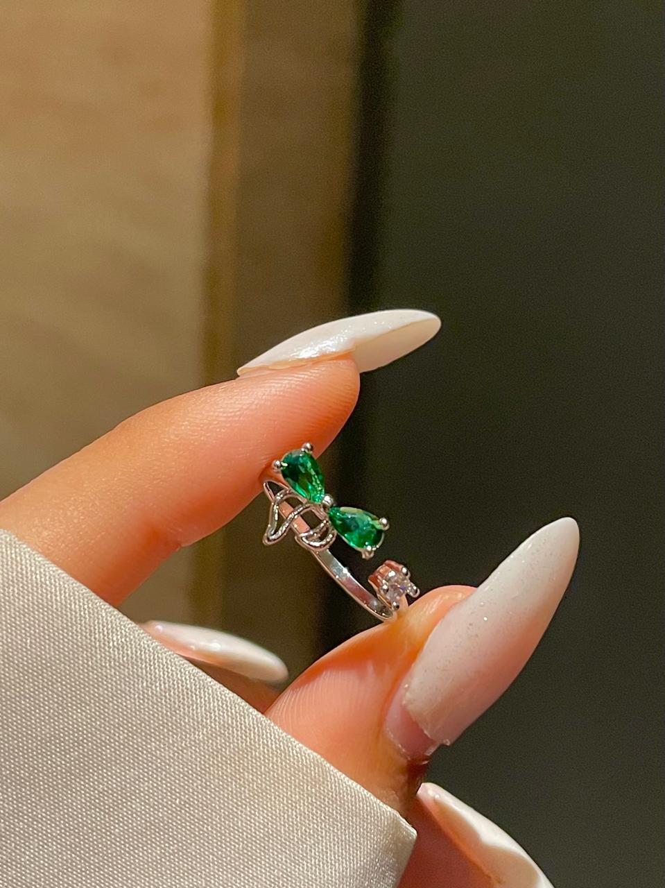 Minimal Bow Ring- green - Image 2