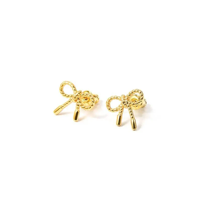 Minimal Bow Stud Earrings - Image 2