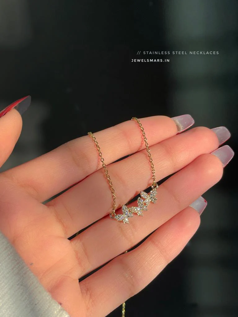 Minimal Butterfly Necklace ( stainless steel ) - Image 2