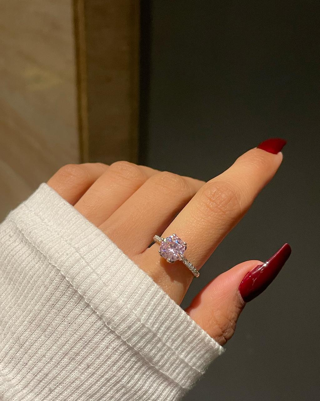 Minimal Crown Ring- pink - Image 2
