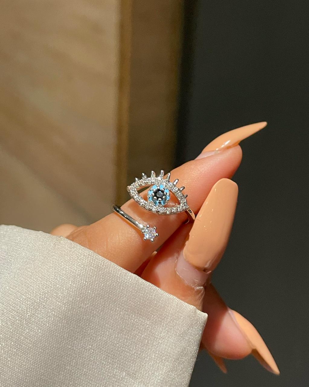 Minimal Evil Eye Ring - Image 2