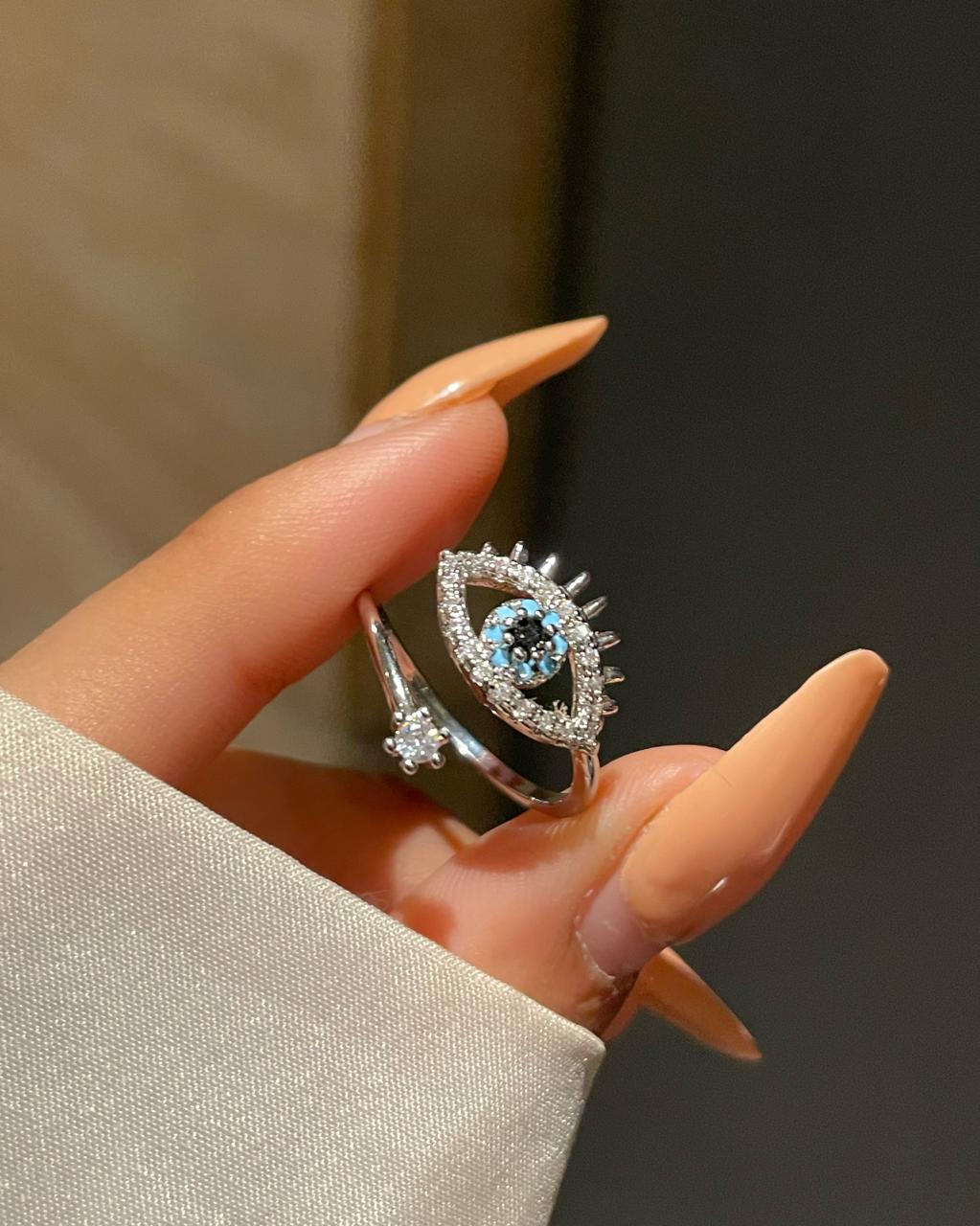 Minimal Evil Eye Ring - Image 3