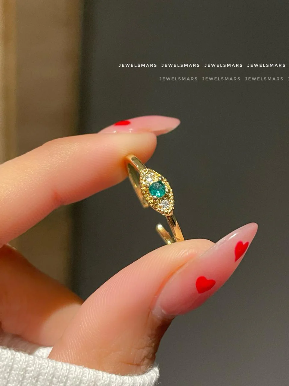 Minimal Eye ring- green