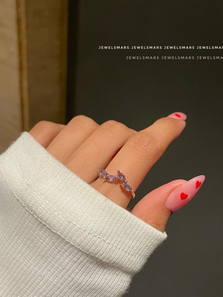 Minimal Leaf Ring – purple - Image 3