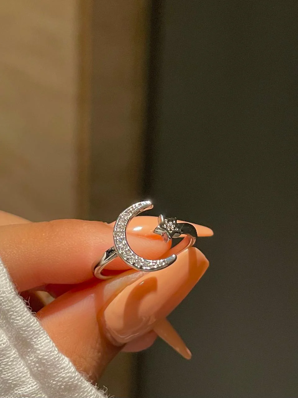 Minimal Moon Star Ring - Image 2