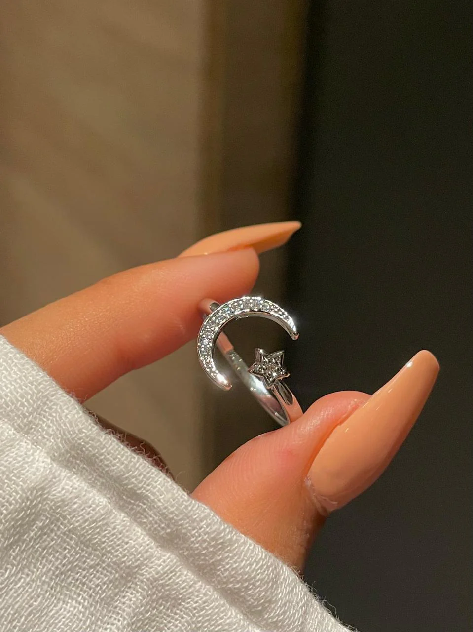 Minimal Moon Star Ring - Image 3