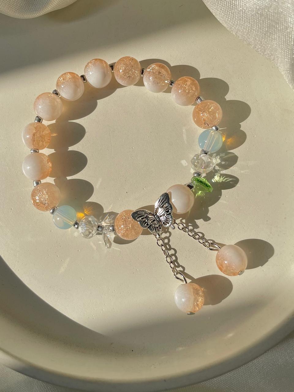 Minimalist Butterfly Bracelet- sunset hues