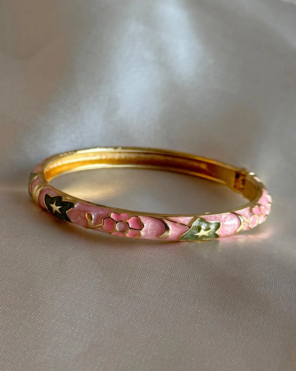 Minted Rose Enamel Bangle - Image 2