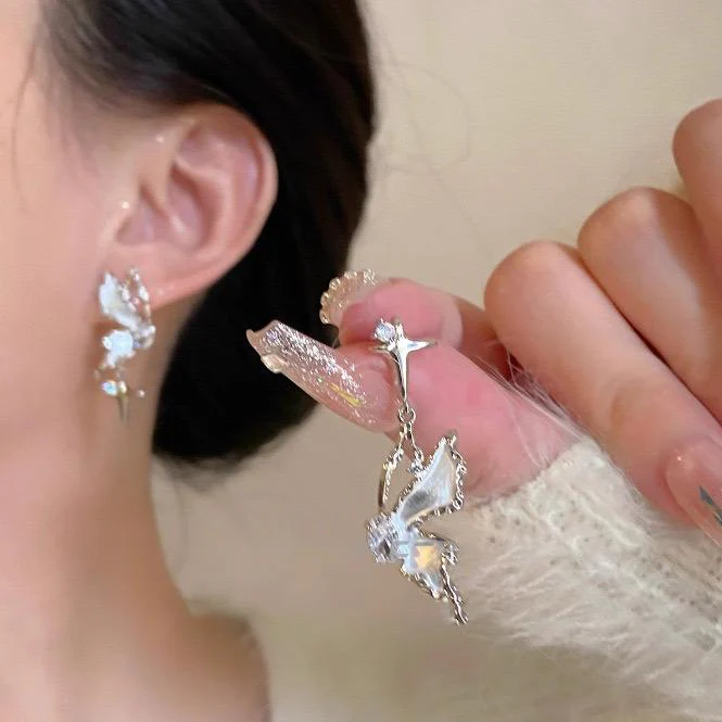 Mismatch Dramatic Butterfly Earrings - Image 2