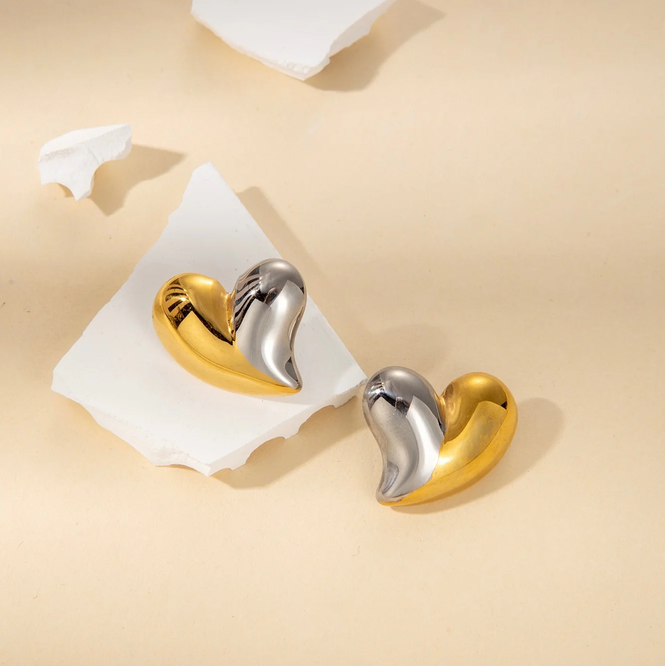 Mixed Signals! Heart Earrings - Image 2
