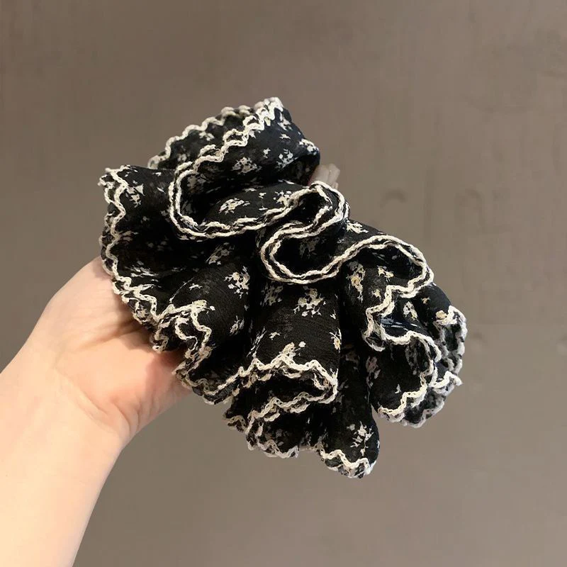Monochrome Spring Ruffle Scrunchie - Image 2