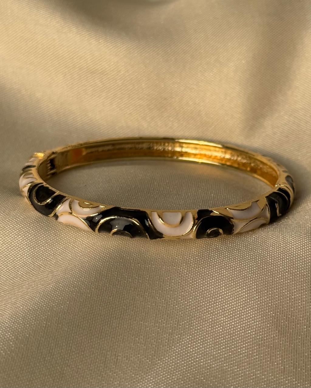 Monochrome Swirls Enamel Bangle - Image 2