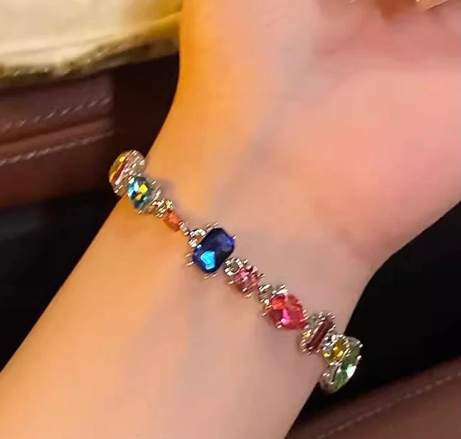 Multicoloured-Bling Rhinestone Bracelet - Image 2