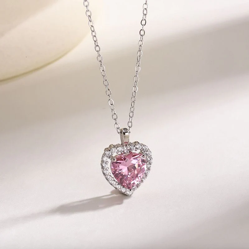 My Whole Heart Necklace- pink - Image 2